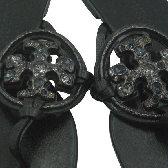 Tory Burch Metal Jeweled Miller Crystal Sandals – Black | Women’s 9.5